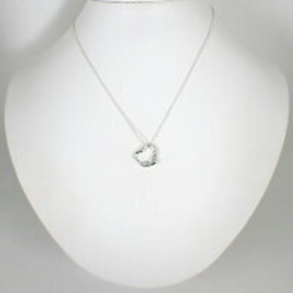 Tiffany Co Silver Open Heart Pendant Necklace